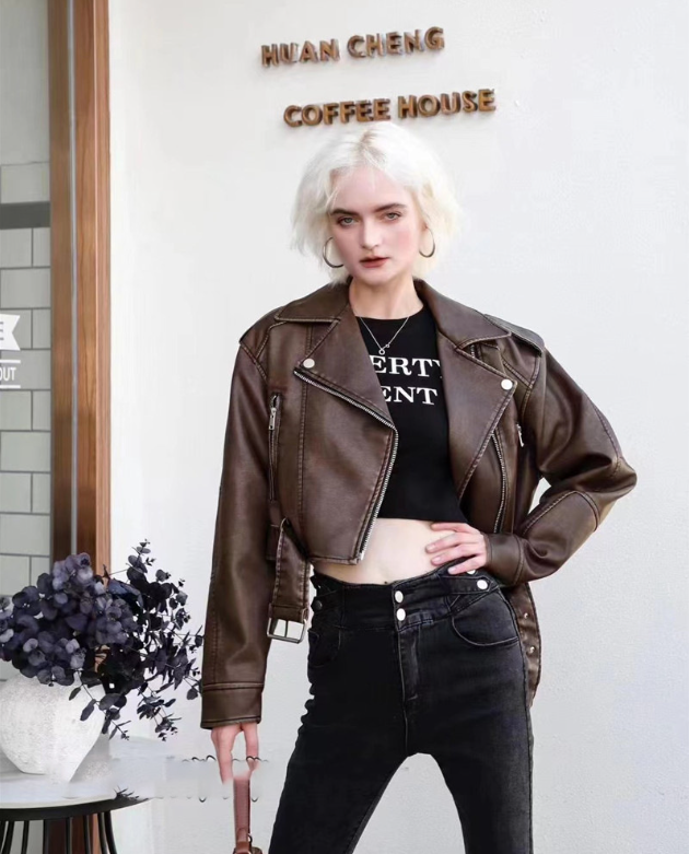 WW | Kurze Lederjacke Damen