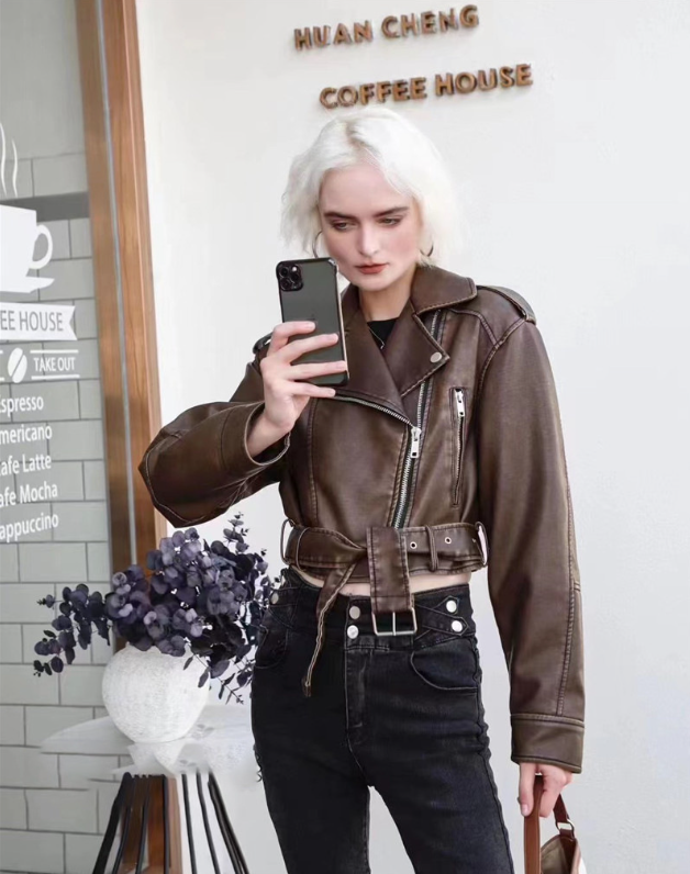 WW | Kurze Lederjacke Damen