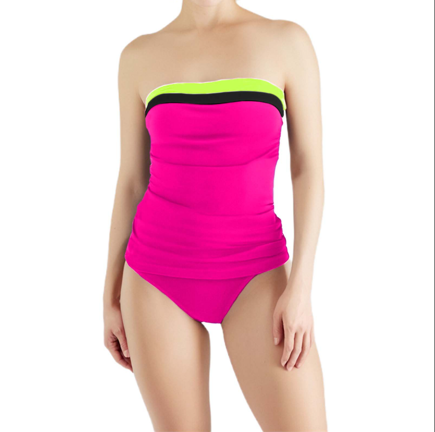 WW | Fashion Bauchkontrolle Farbblock Tankini Set