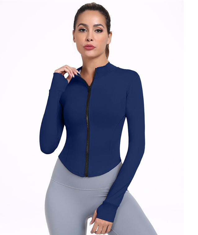 W&W Mode | Schwarze Damen Yoga Jacke | Slim Fit und Bequem