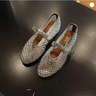 Damen Strass-beschmückte Mary Jane Flats WW