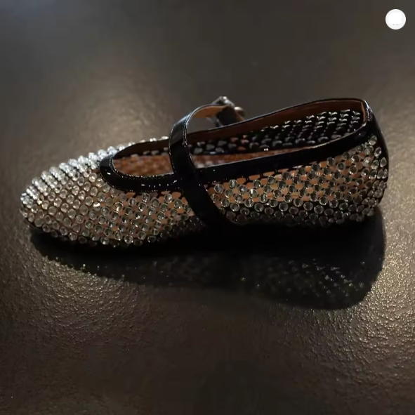 Damen Strass-beschmückte Mary Jane Flats WW