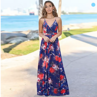 WW | Damen modisches Halfterdruck-Taillenslimming-Kleid