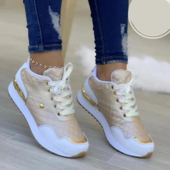 WW | Bequeme Leder Damen Sneakers