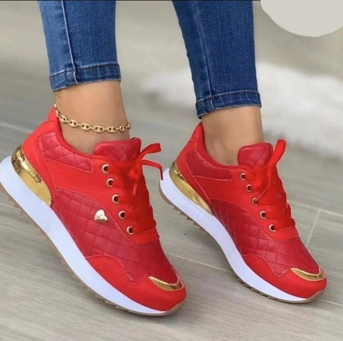 WW | Bequeme Leder Damen Sneakers