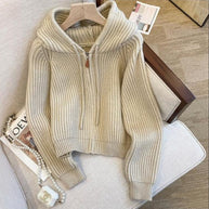 Gestrickter Kapuzen-Cardigan