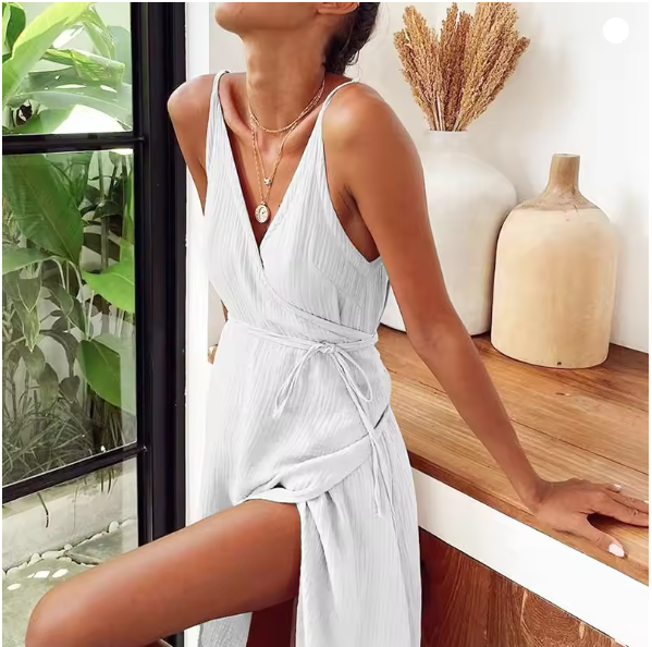 Damen-Sommerkleid mit Blumenmuster und leichtem Stoff