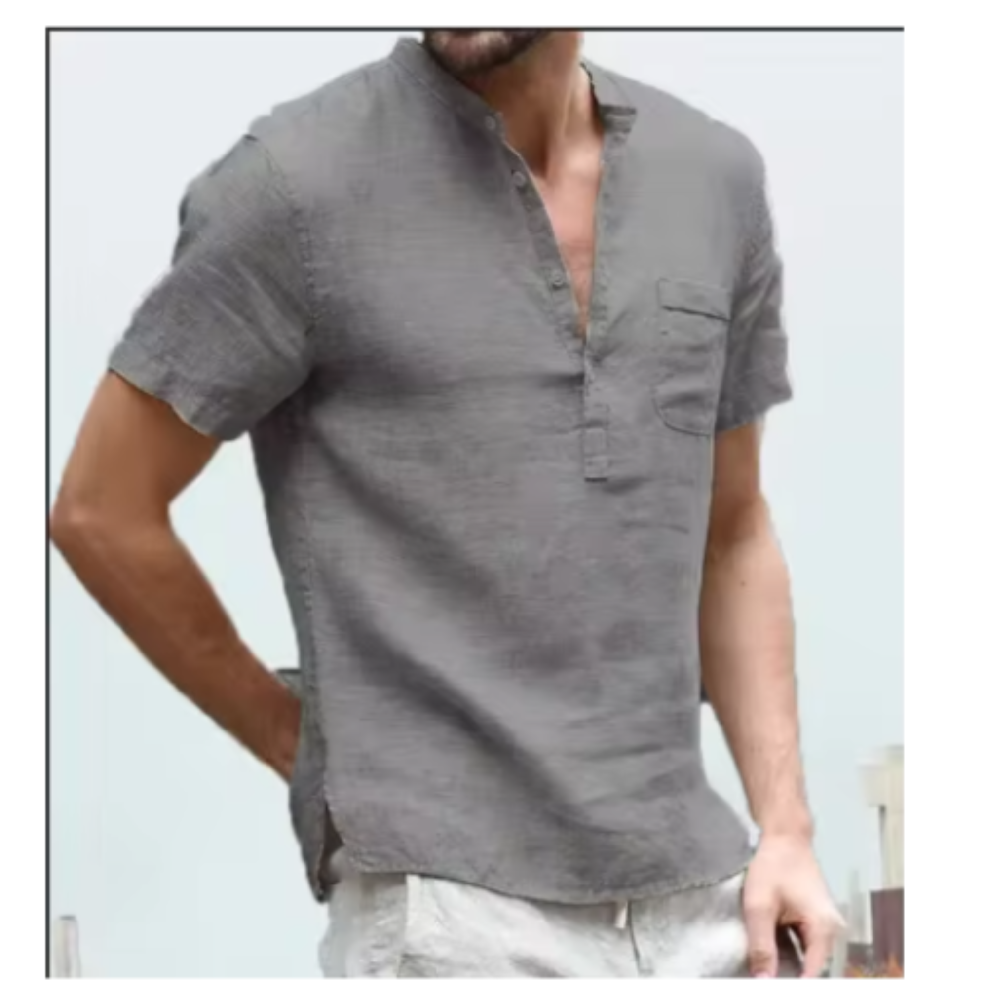 Lässiges Sommer-Leinen-T-Shirt