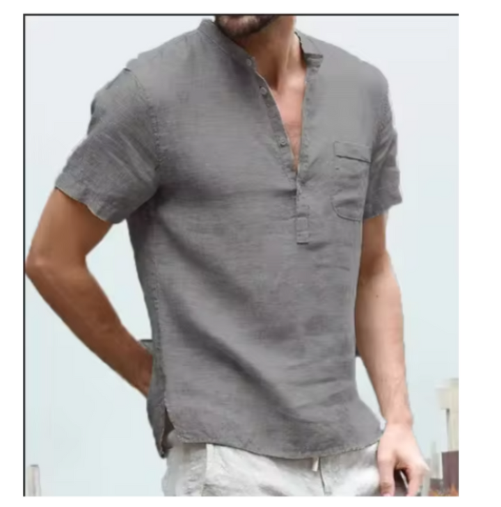 Lässiges Sommer-Leinen-T-Shirt