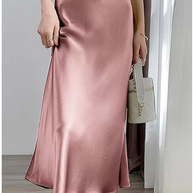 WW | Stilvoller Rock mit hoher Taille Seidiges Eis Seidenrock