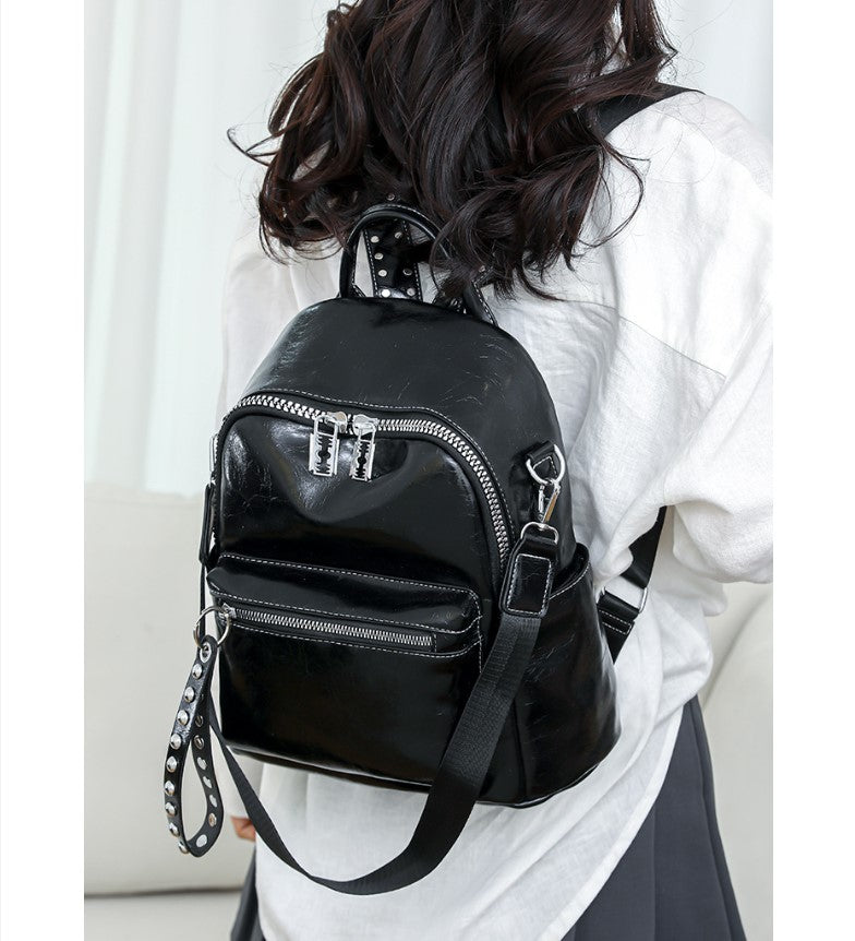 WW | Rucksack - Silber - Hochwertiges Leder mit Polyester-Futter