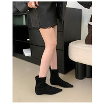 Damen Wildleder Spitz Zehen Knöchel Stiefeletten WW