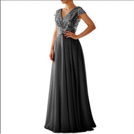 Damen Elegantes Abendkleid mit schimmerndem Oberteil und fließendem Rock WW