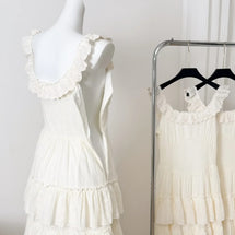 WW | Elegantes Ärmelloses Rüschentorte Kleid