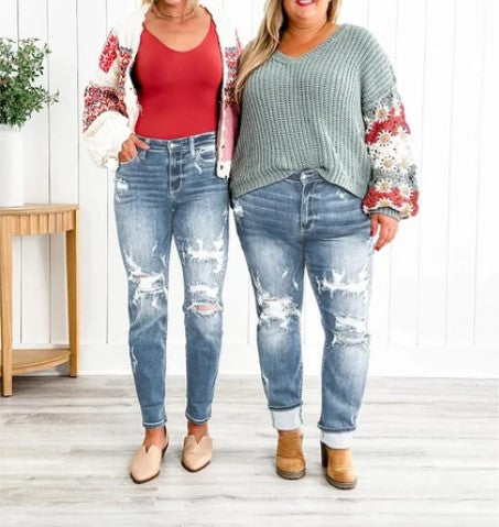 WW | Boyfriend-Jeans mit Umschlägen