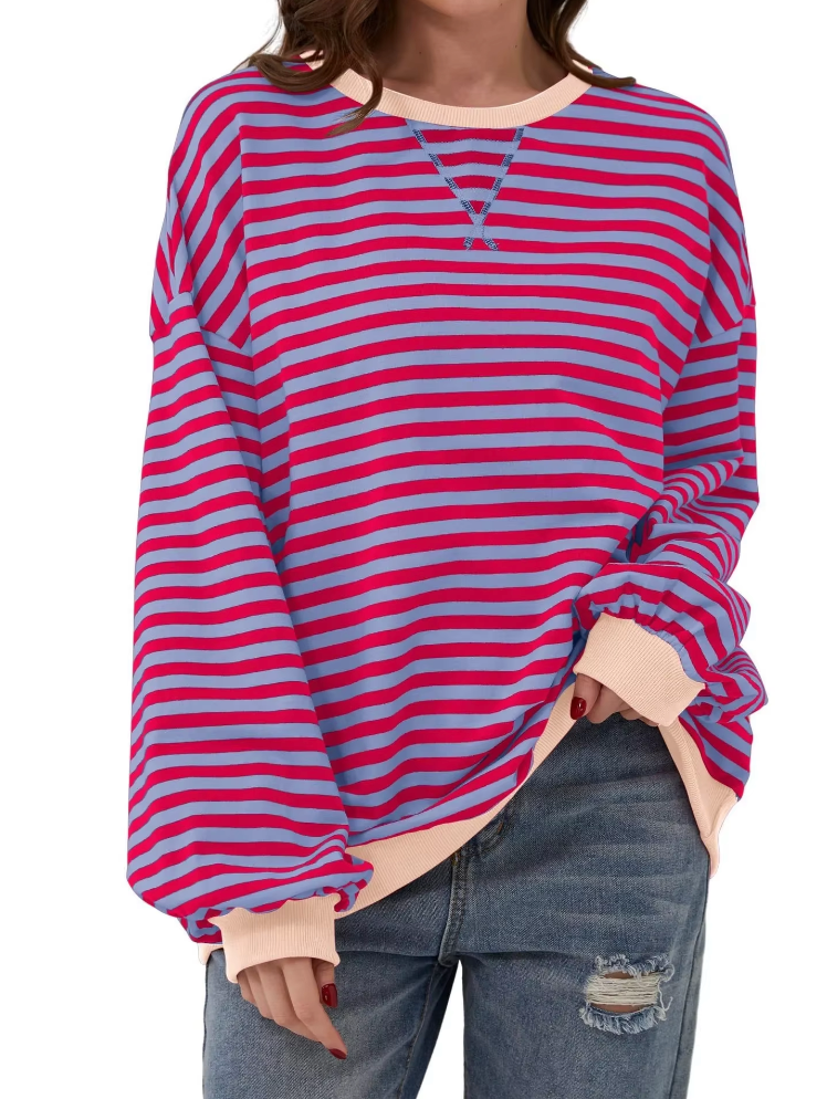 WW | locker gestreifter Pullover für Frauen
