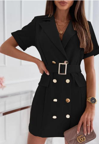 WW | Slim Doppelreihiges Blazer-Kleid mit Gürtel
