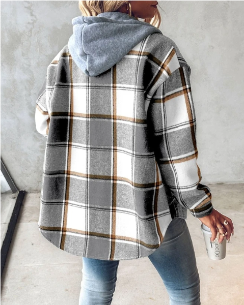 WW | Bequemer Kapuzenpullover Mit Karomuster