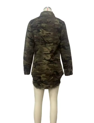 W&W Mode | Camouflage Jacke Mit Vielseitigen Taschen Und Knopfverschluss