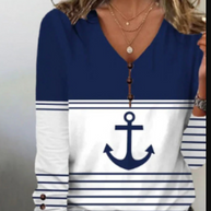 WW | T-Shirt mit Ankerdesign und Maritimem Thema Sowie Kragen