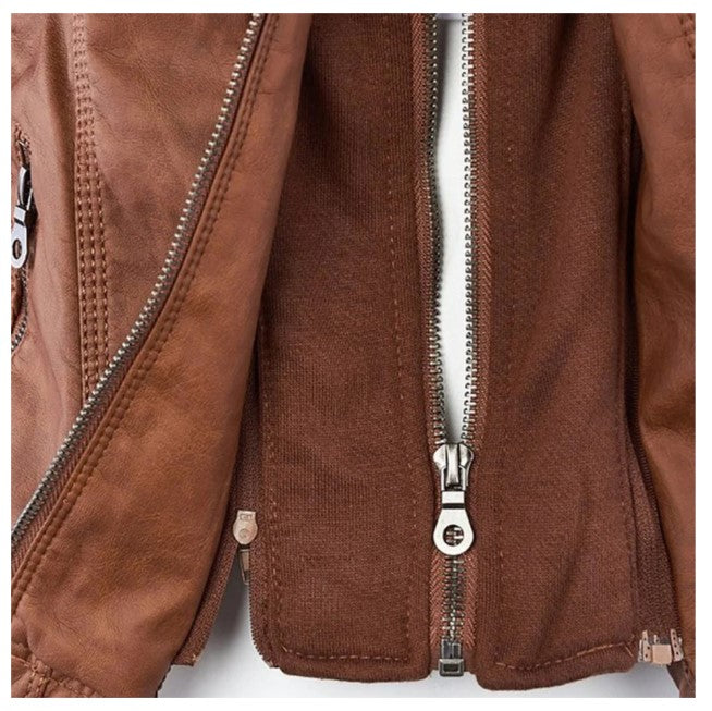 W&W Mode Lederjacke Mit Kapuze Für Damen | Perfekt Für Lässige Tage