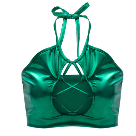 Damen Sport-Bikini-Oberteil mit einzigartigen Schnittdetails und schimmerndem Finish W&W Mode
