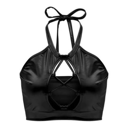 Damen Sport-Bikini-Oberteil mit einzigartigen Schnittdetails und schimmerndem Finish W&W Mode