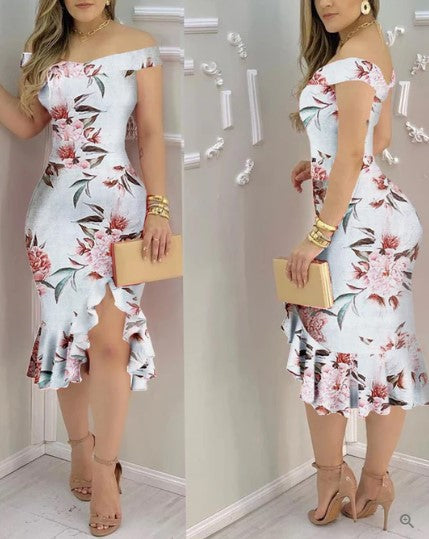 WW | Off-Shoulder Glänzendes Cocktailkleid