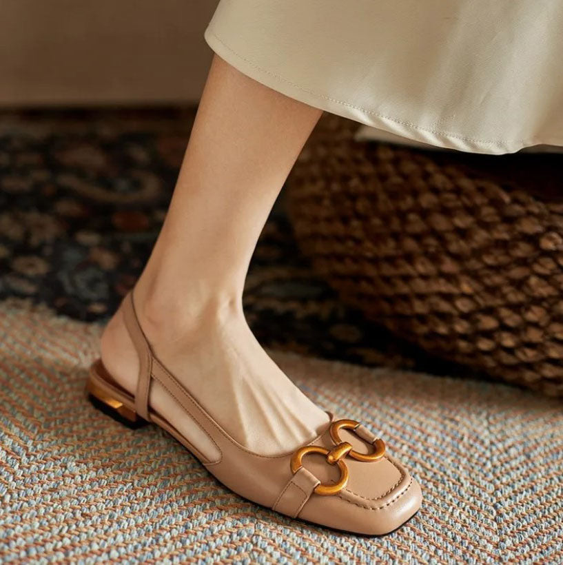 WW | Stilvoller Einzigartiger Detail Slingback Flats