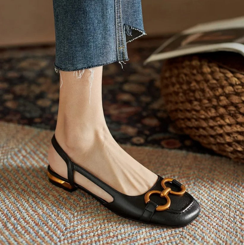 WW | Stilvoller Einzigartiger Detail Slingback Flats