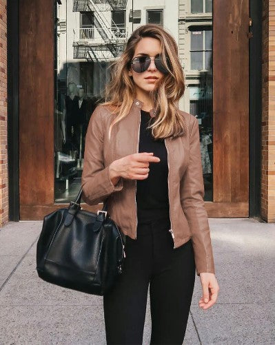 W&W Mode Winter Lederjacke Im Modernen Stil Für Damen | Perfekt Für Den Winter