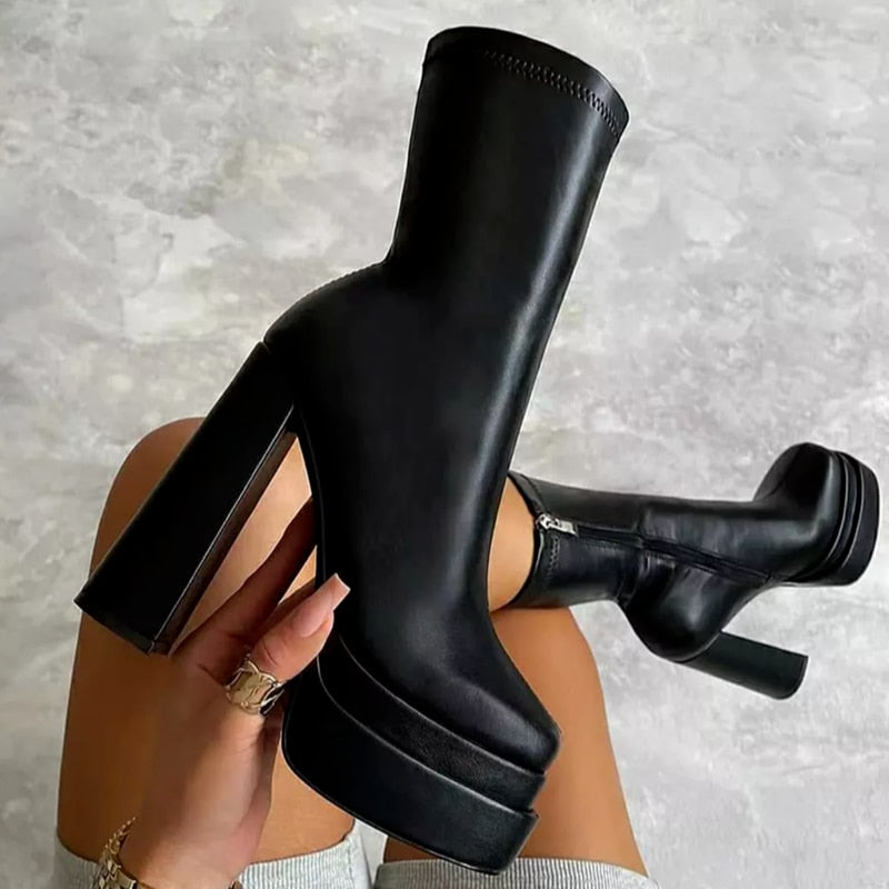WW | Design Ankle Boots Mit Hohem Absatz