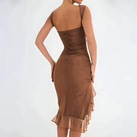 WW - Elegantes Bodycon-Kleid mit Rüschen