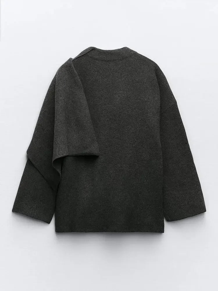 Strick-Cape-Mantel mit Schal