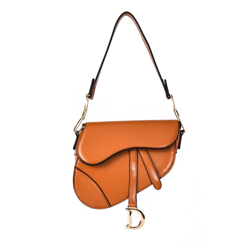 WW | Damen Schultertasche - Exklusive PU-Leder Satteltasche mit breitem Riemen und luxuriösem Aussehen