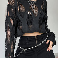 W&W - Durchbrochene Strickbluse mit Sonnenschutz