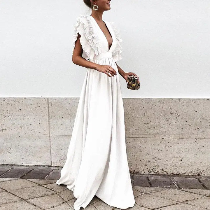 W&W Mode - Elegantes Kleid mit gerafften Ärmeln