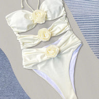Einteiliger Bikini-Badeanzug mit hoher Taille