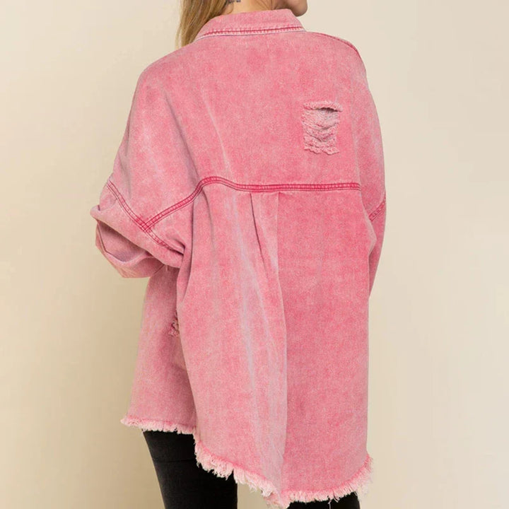 W&W Mode | Casual Oversized Denimjacke mit Used-Look