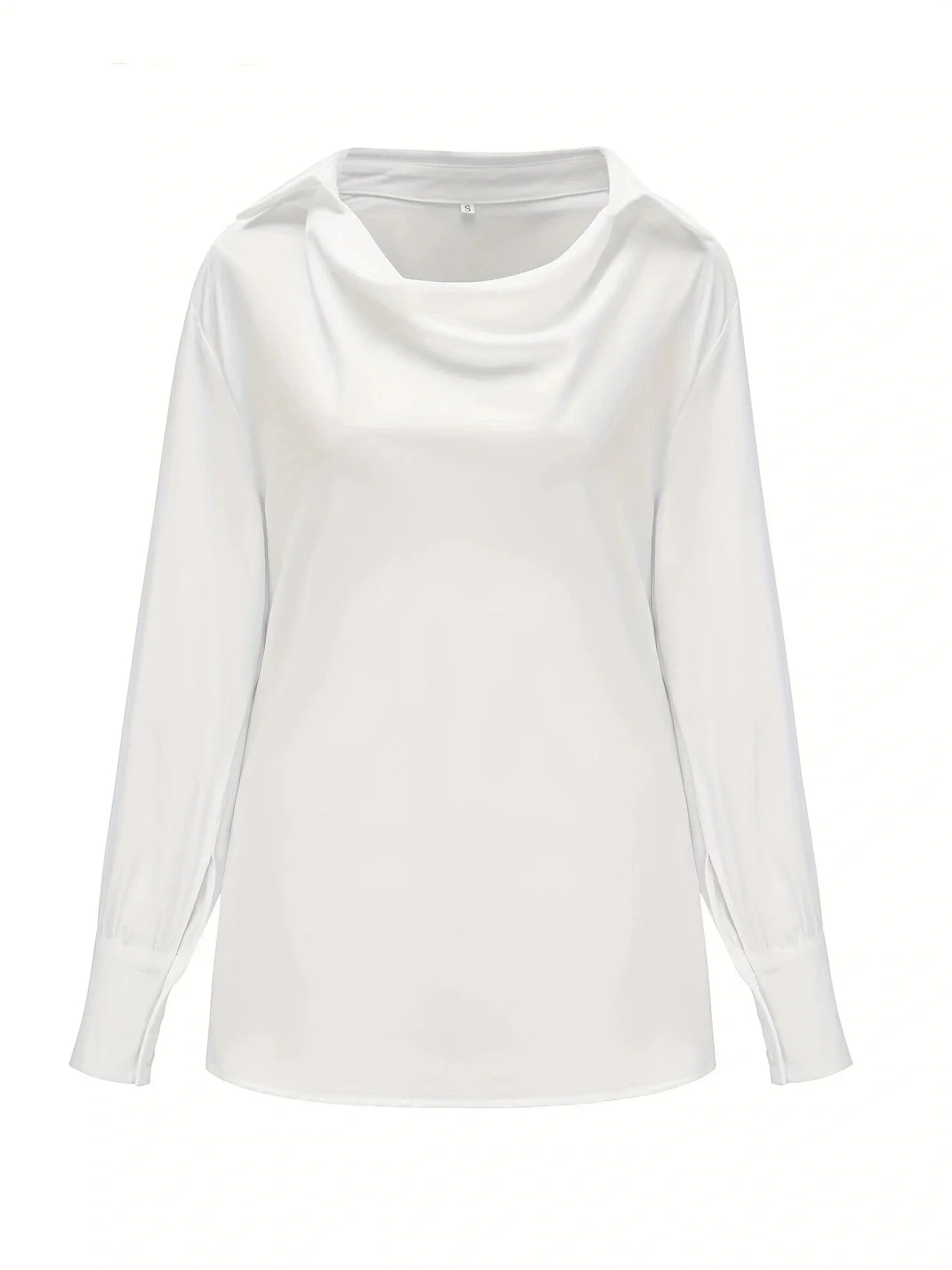 WW | weiße Bluse mit Wasserfallkragen