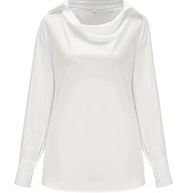 WW | weiße Bluse mit Wasserfallkragen
