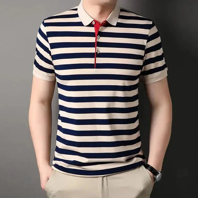 WW | Passform Gestreiftes Sommer Polo Shirt Für Herren