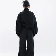 WW | Oversized Sportlich Schwarz Trainingsanzug