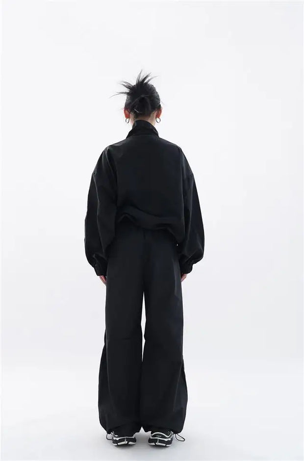 WW | Oversized Sportlich Schwarz Trainingsanzug