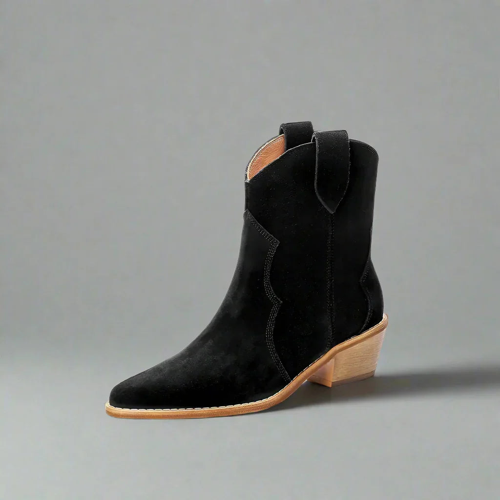 W&W Mode | Rindsleder Damen Wildleder Damen Stiefel Mit Absatz