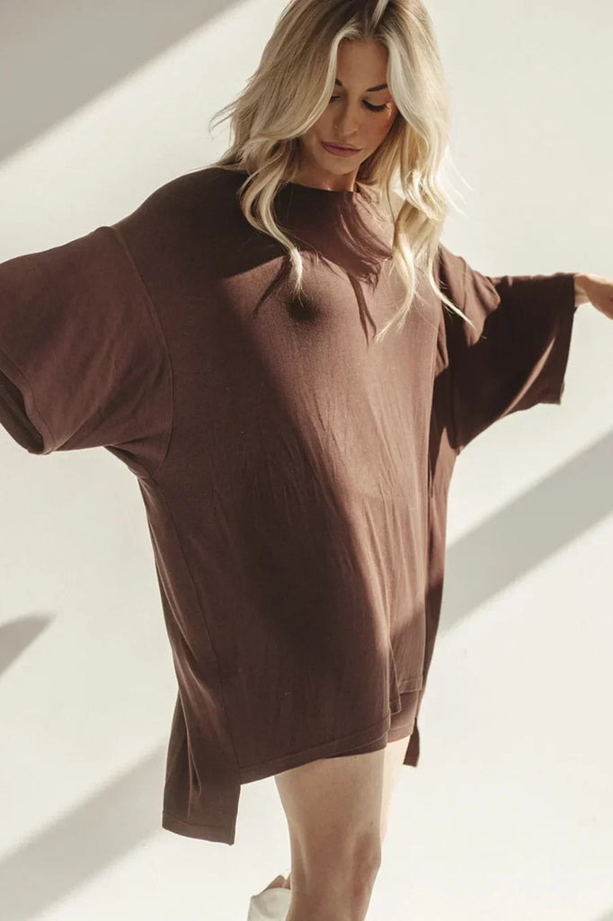 WW | Damen Lounge Satz Mit Oversize T-shirt Und Biker Shorts