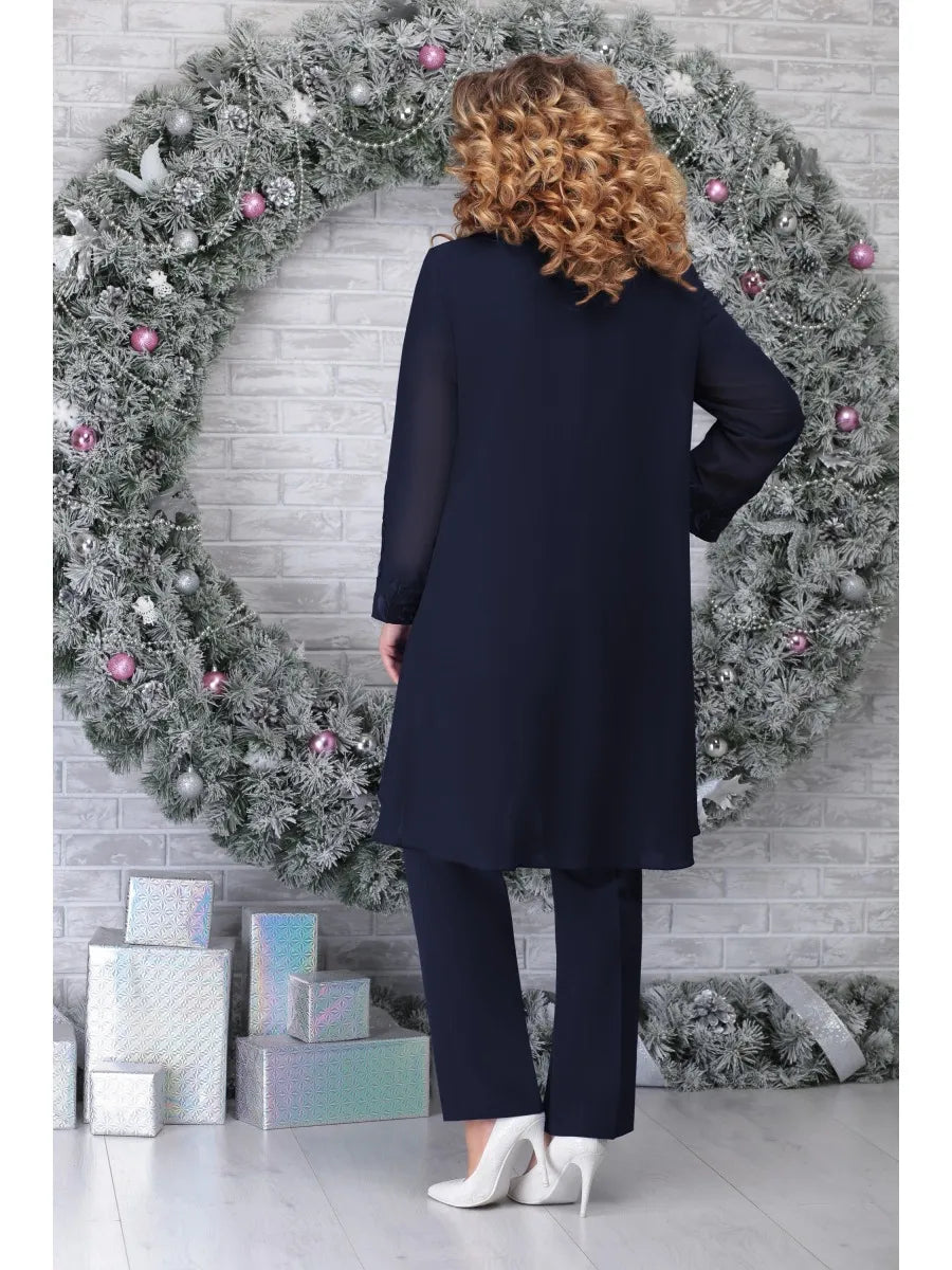 WW | 3 Teiliges Besticktes Plus Size Satz Für Frauen