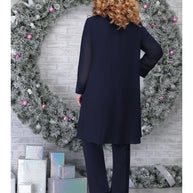 WW | 3 Teiliges Besticktes Plus Size Satz Für Frauen