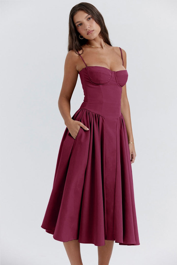 W&W Mode | Ärmelloses Midikleid Mit Korsett Passform