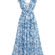 WW | Cutout Rüsch Maxi Kleid